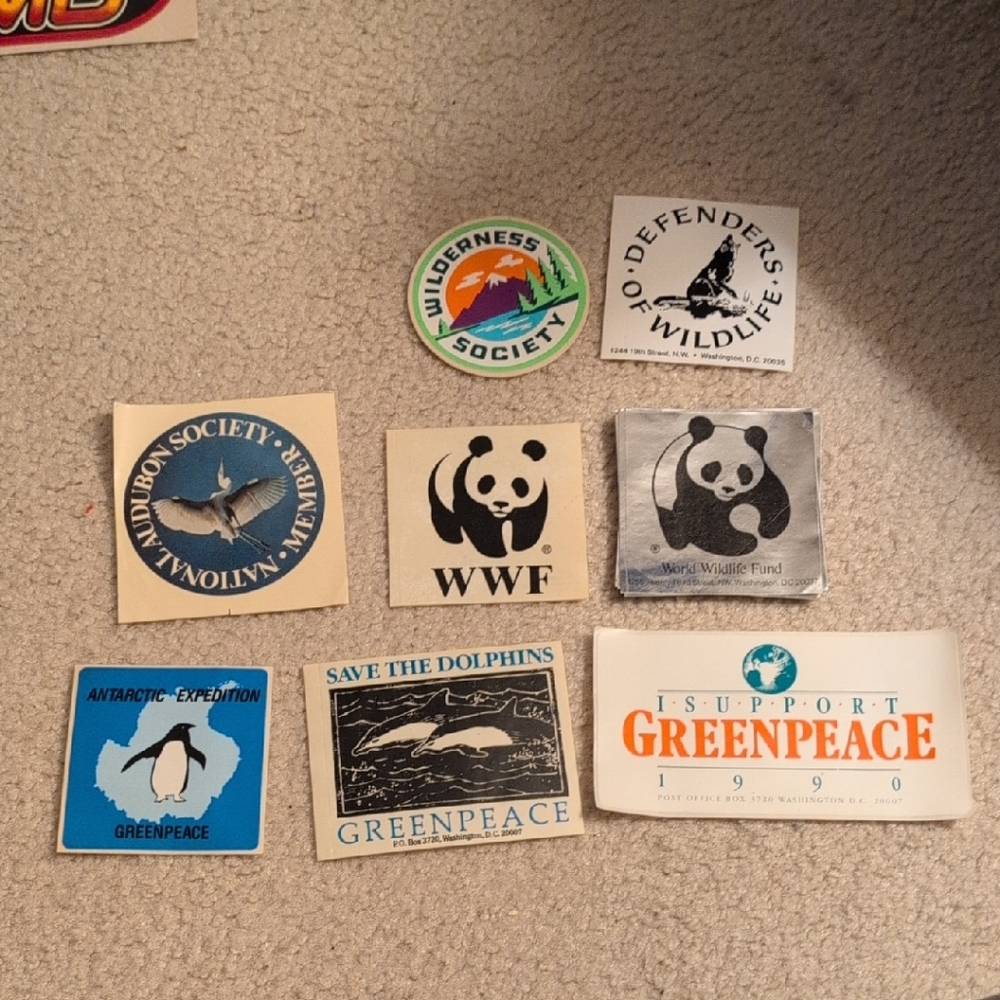WWF and Greenpeace Wildlife Conservation Stickers